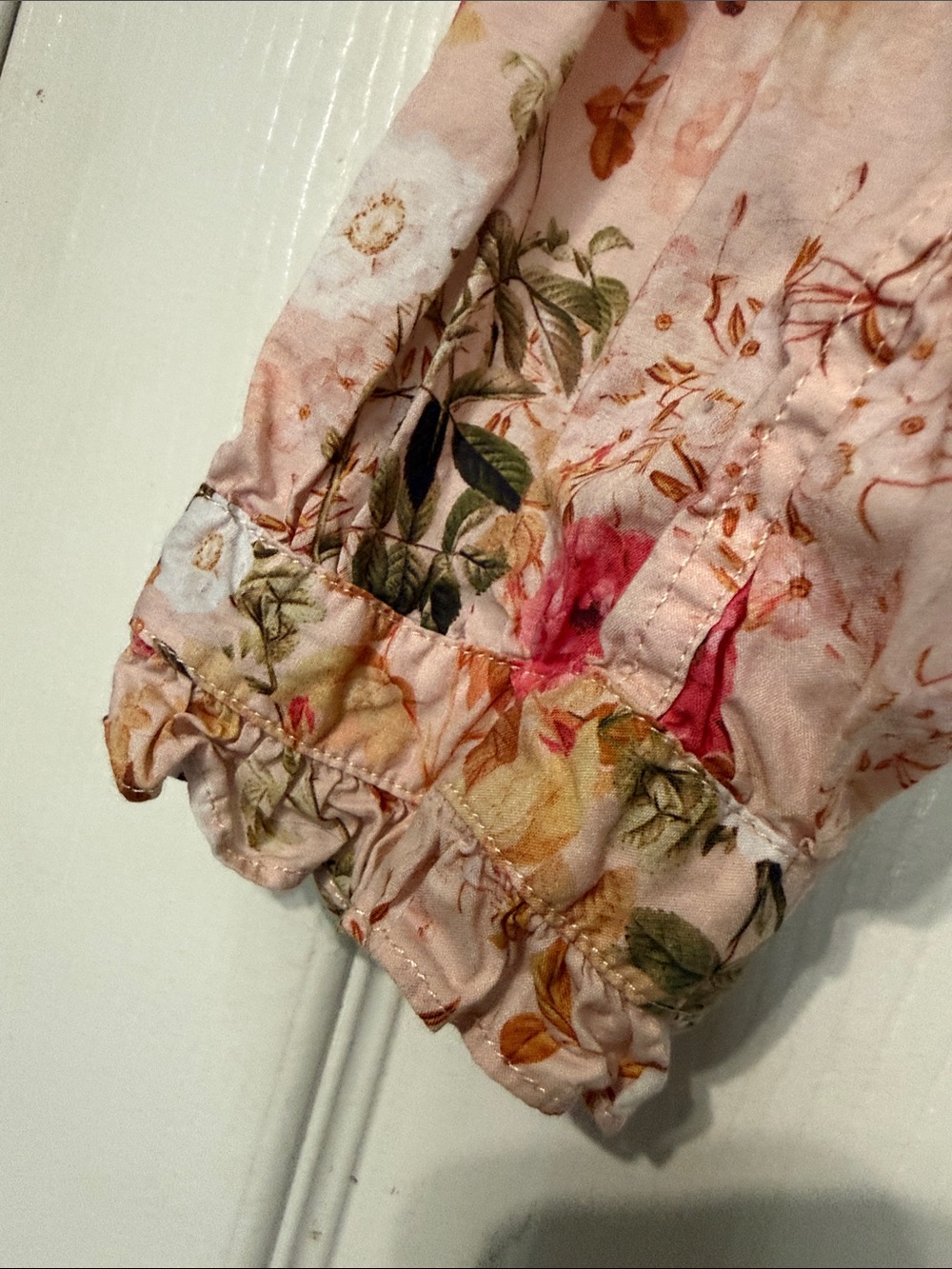 AMO Rosa Ruffle Floral Pima Cotton Popover Blouse Size XS - Picture 5 of 7